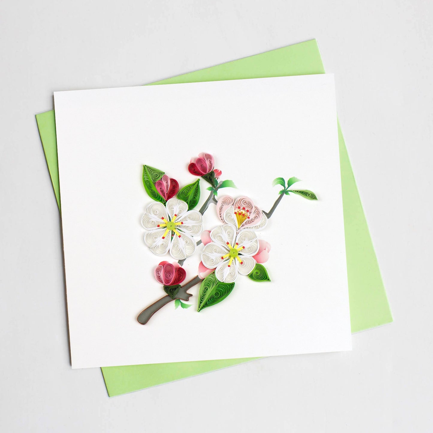 Quilling Card- Hand-Crafted Cards, Apple Blossom