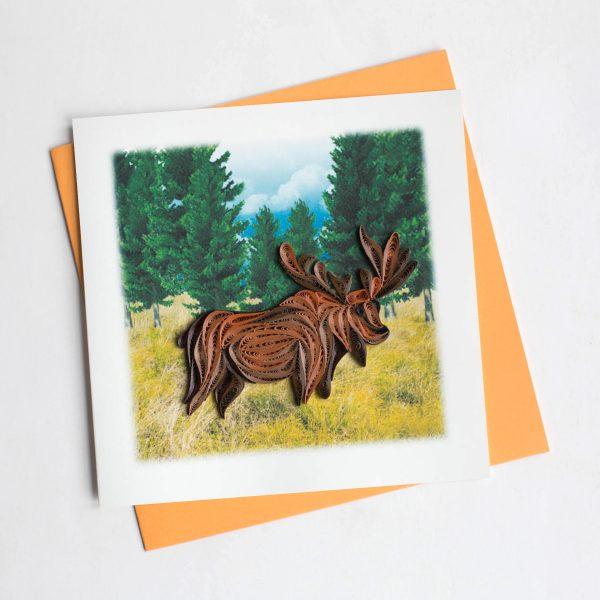 Quilling Card- Hand-Crafted Cards, Moose