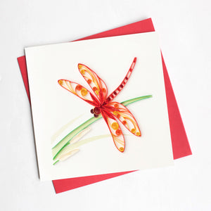 Quilling Card- Hand-Crafted Cards, Dragonfly