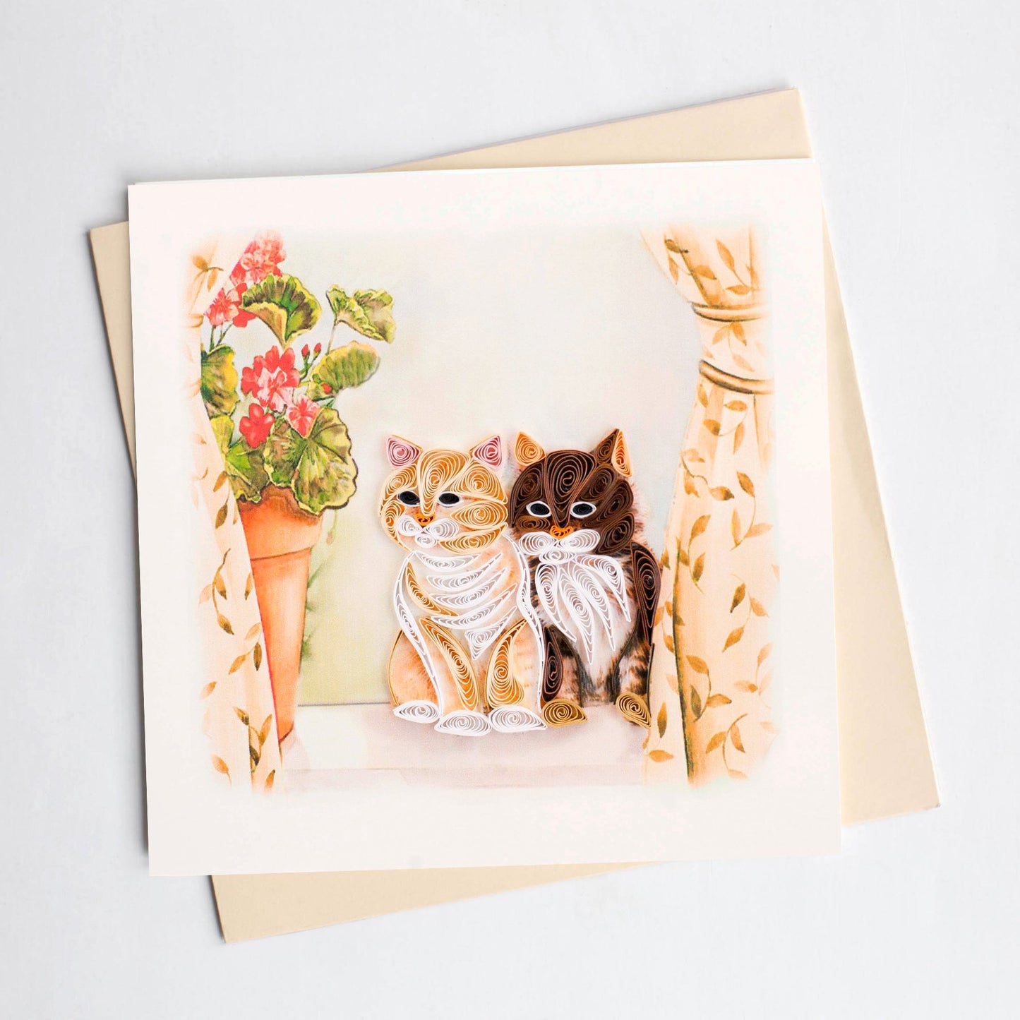 Quilling Card- Hand-Crafted Cards, Cats