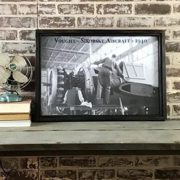 Vought-Sikorsky Aircraft Reproduction Photo in Framed Shadowbox 26-3/4-in