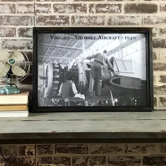 Vought-Sikorsky Aircraft Reproduction Photo in Framed Shadowbox 26-3/4-in