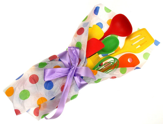 Set 8 Assorted Colored Kitchen Utensils Silicone Chef Craft Ladle Spatula Whisk