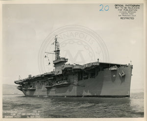 Official Navy Photo of WWII era USS Barnes (CVE-20) Aircraft Carrier