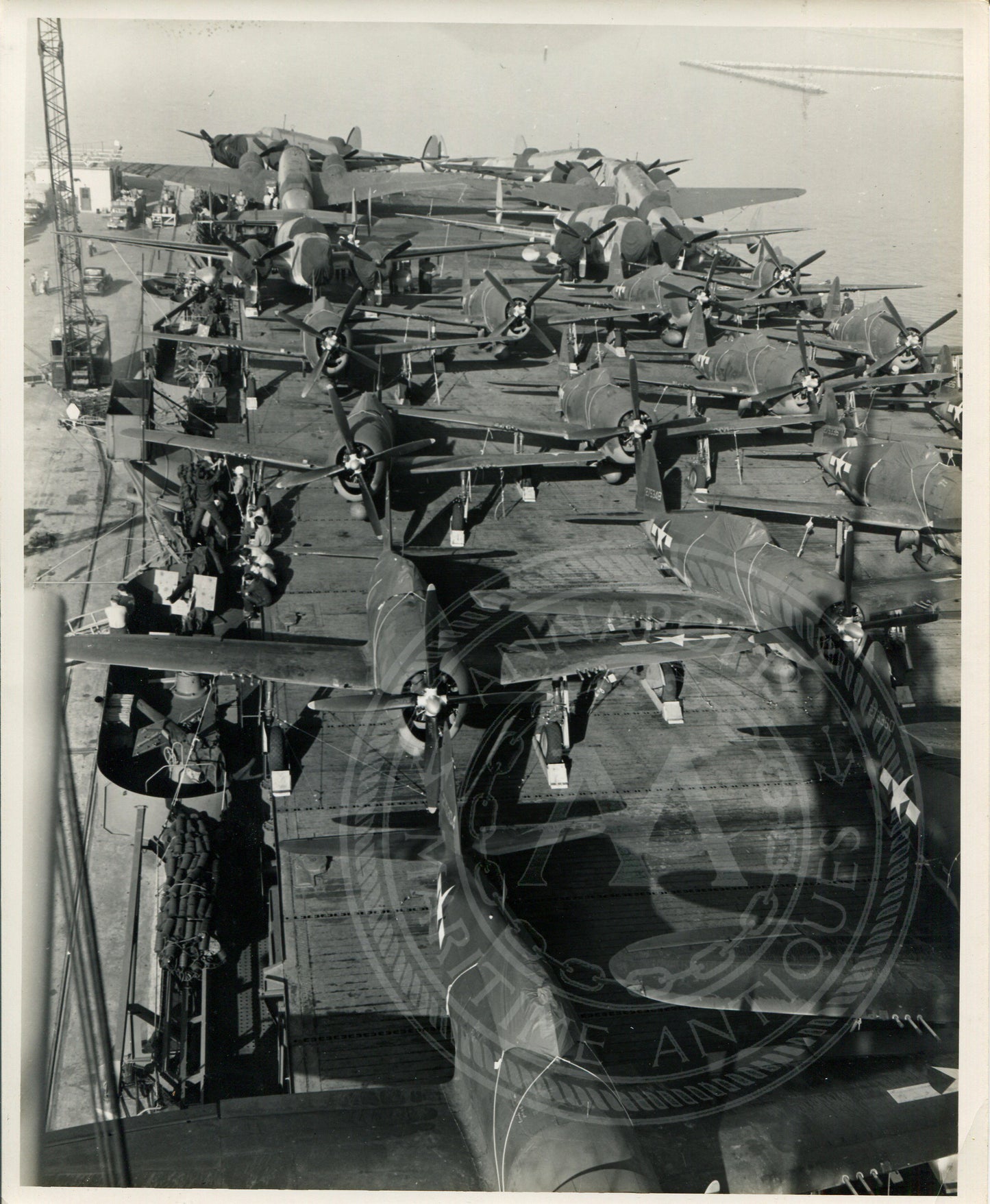 Official Navy Photo of WWII era USS Barnes (CVE-20) Aircraft Carrier