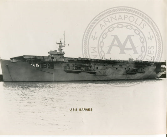 Official Navy Photo of WWII era USS Barnes (CVE-20) Aircraft Carrier