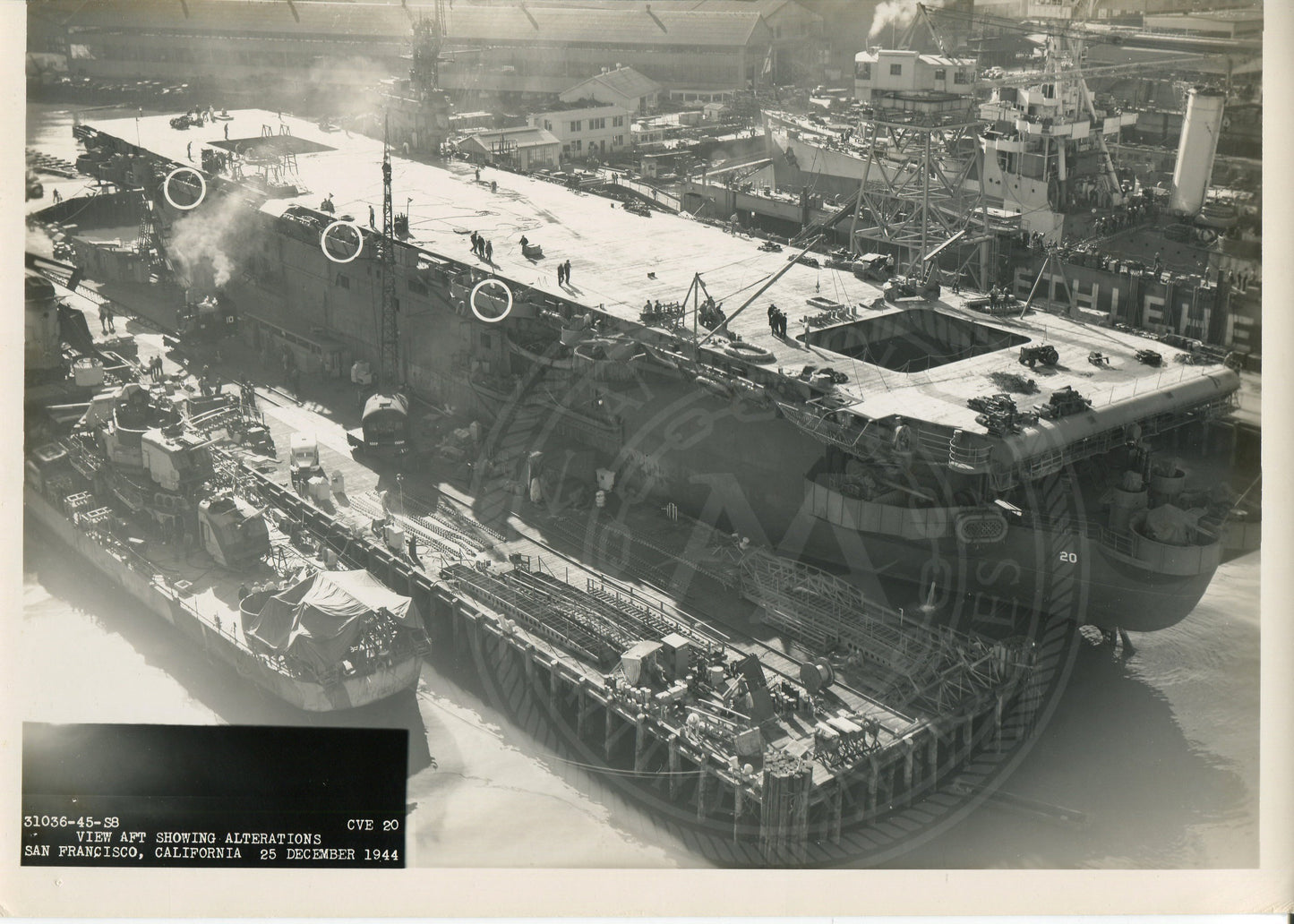 Official Navy Photo of WWII era USS Barnes (CVE-20) Aircraft Carrier