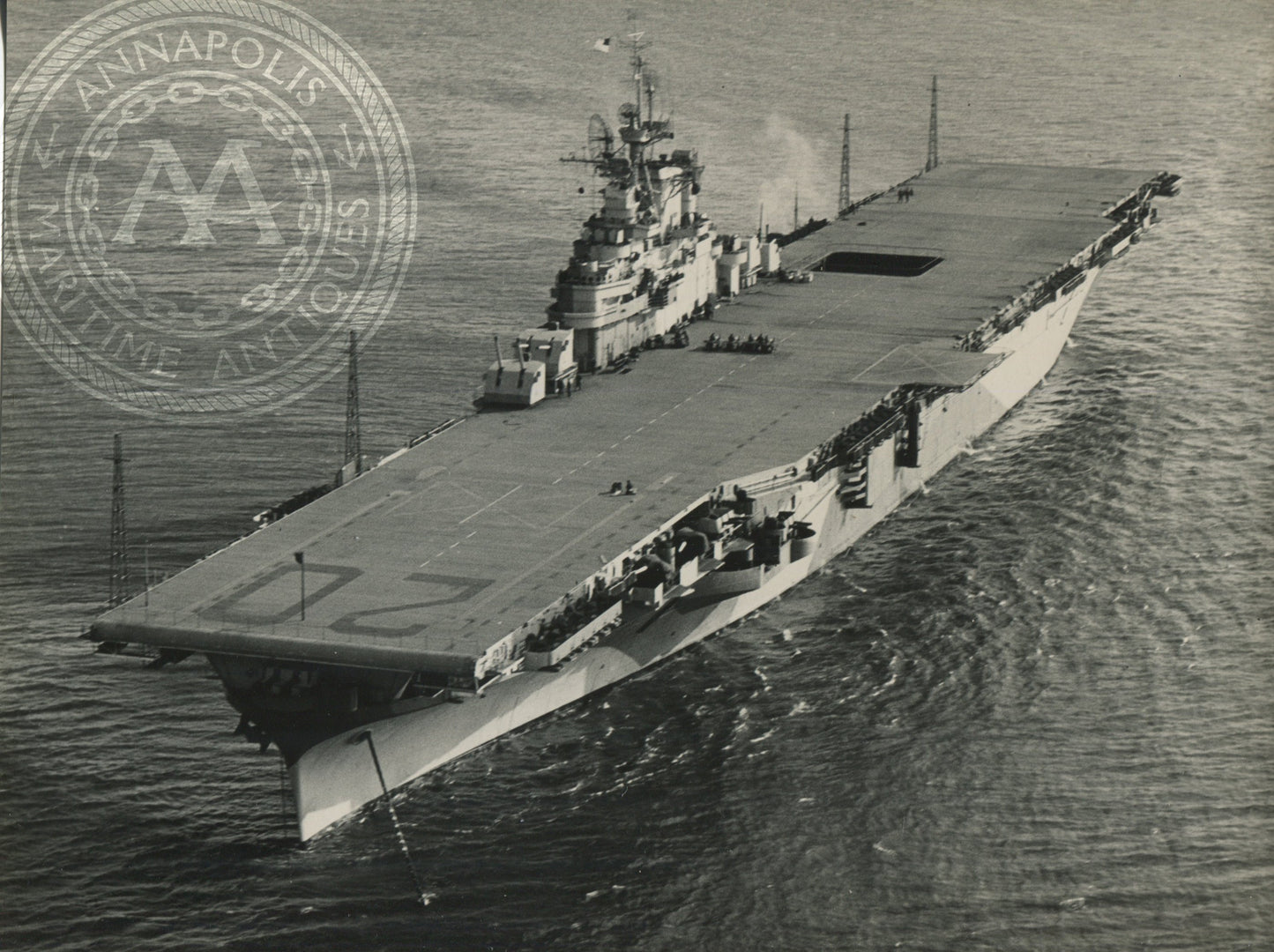 Official Navy Photo of WWII era USS Bennington (CV-20) Aircraft Carrier