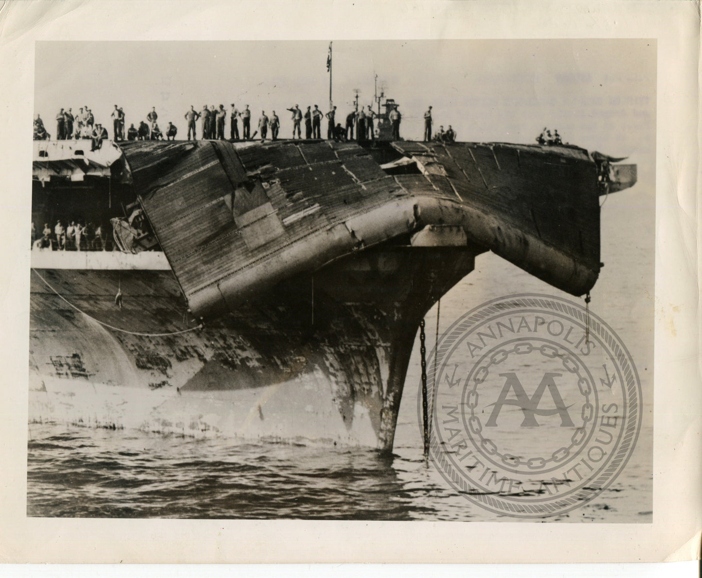 Official Navy Photo of WWII era USS Bennington (CV-20) Aircraft Carrier