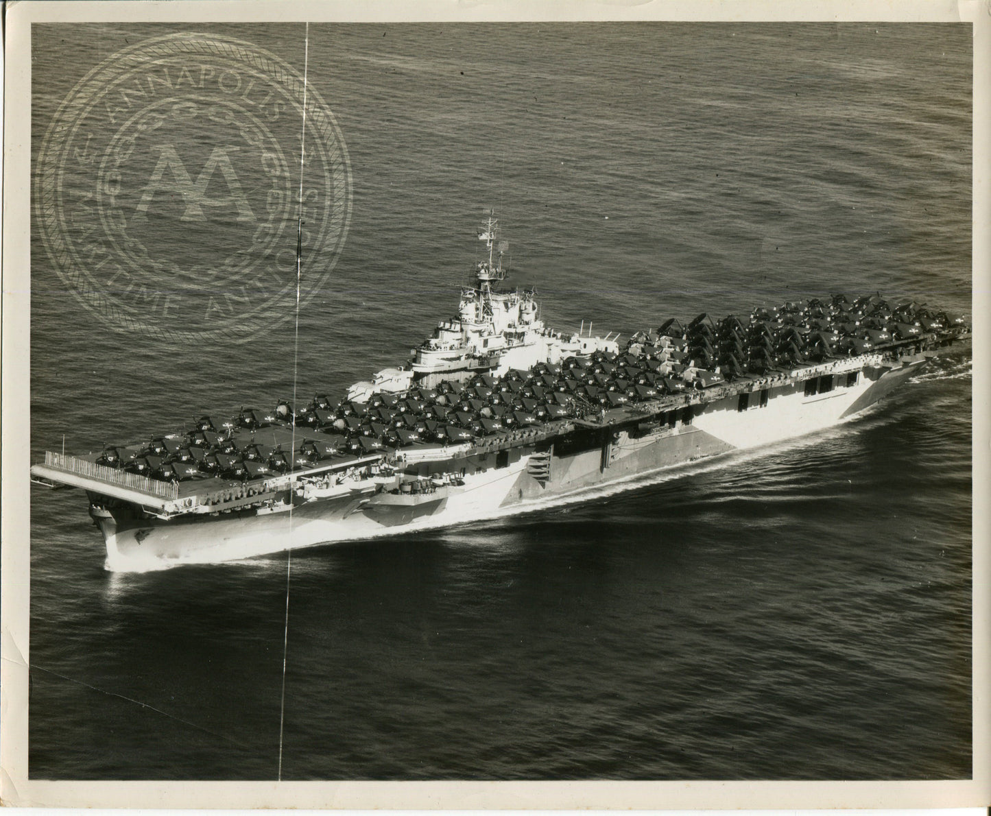 Official Navy Photo of WWII era USS Bennington (CV-20) Aircraft Carrier