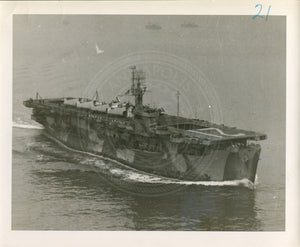 Official Navy Photo of WWII era USS Block Island (CVE-21) Aircraft Carrier
