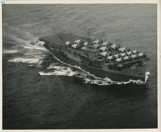 Official Navy Photo of WWII era USS Block Island (CVE-21) Aircraft Carrier