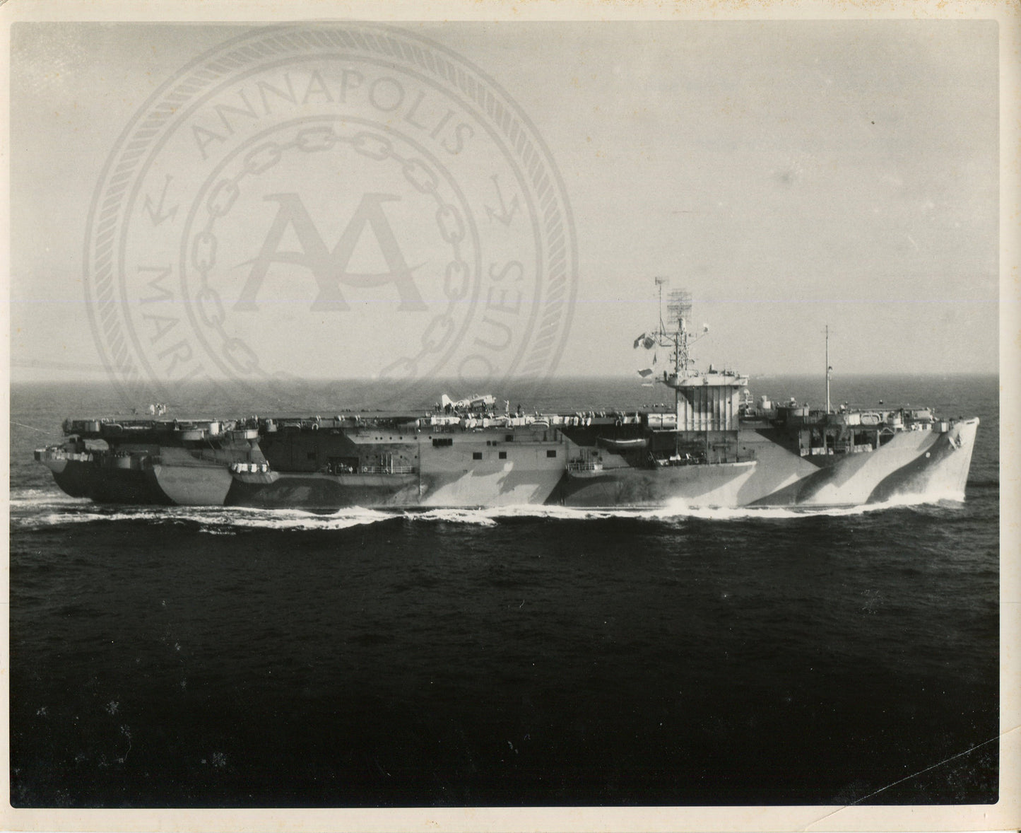 Official Navy Photo of WWII era USS Bogue (CVE-9) Aircraft Carrier