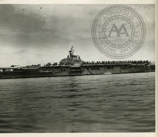 Official Navy Photo of WWII era USS Boxer (CV-21) Aircraft Carrier