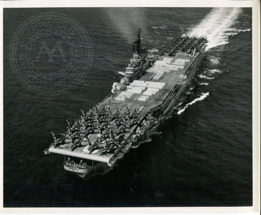 Official Navy Photo of WWII era USS Boxer (CV-21) Aircraft Carrier