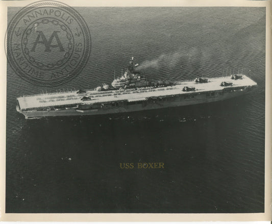 Official Navy Photo of WWII era USS Boxer (CV-21) Aircraft Carrier