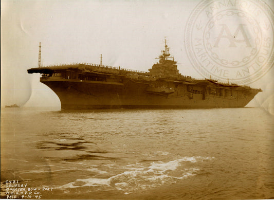 Official Navy Photo of WWII era USS Boxer (CV-21) Aircraft Carrier