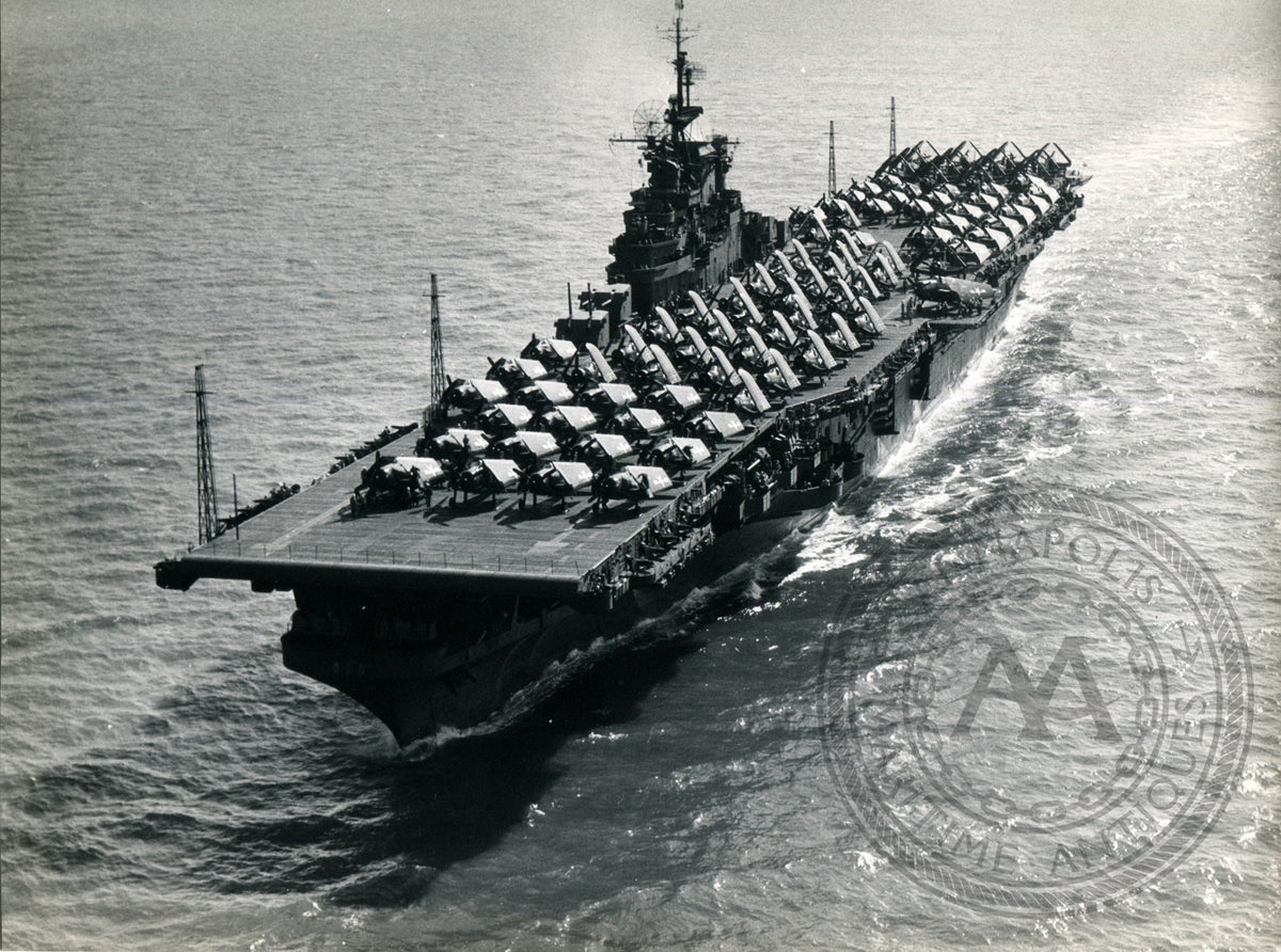Uss Boxer Racks Official Navy Photo of WWII era USS Boxer (CV-21) Aircraft Carrier ...