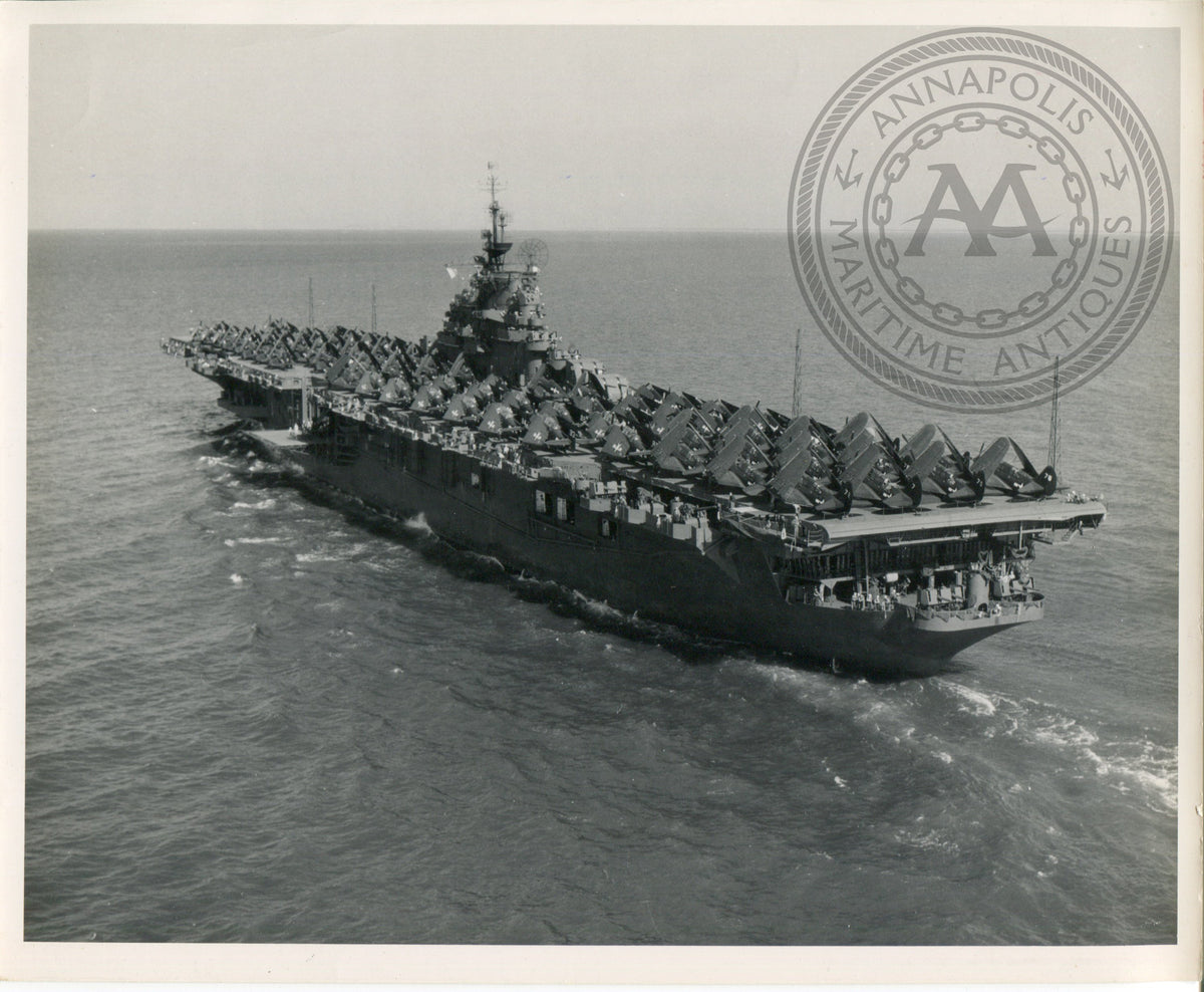 Uss Boxer Racks Official Navy Photo of WWII era USS Boxer (CV-21) Aircraft Carrier ...