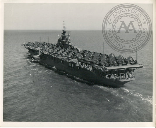 Official Navy Photo of WWII era USS Boxer (CV-21) Aircraft Carrier