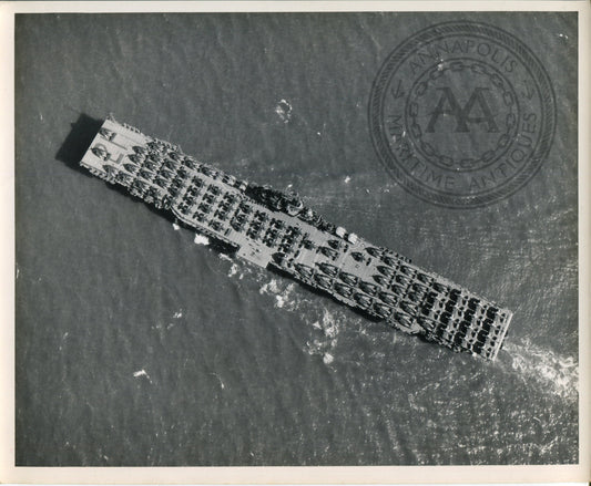 Official Navy Photo of WWII era USS Boxer (CV-21) Aircraft Carrier