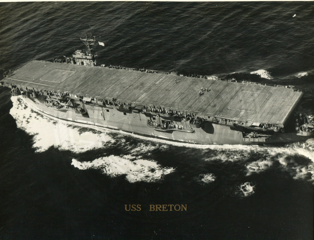 Official Navy Photo of WWII era USS Breton (CVE-23) Aircraft Carrier