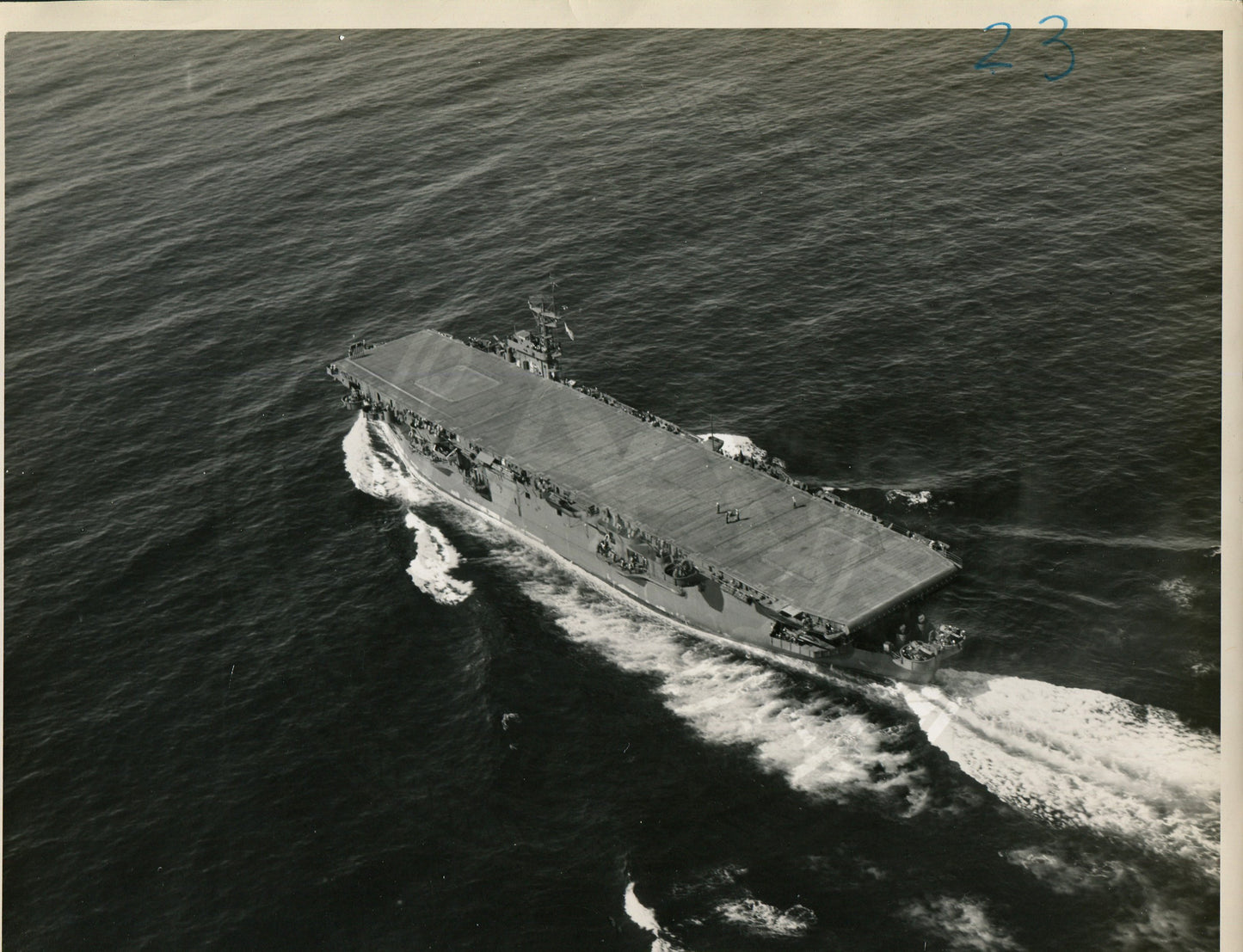 Official Navy Photo of WWII era USS Breton (CVE-23) Aircraft Carrier