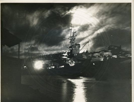 Official Navy Photo of WWII era USS Breton (CVE-23) Aircraft Carrier