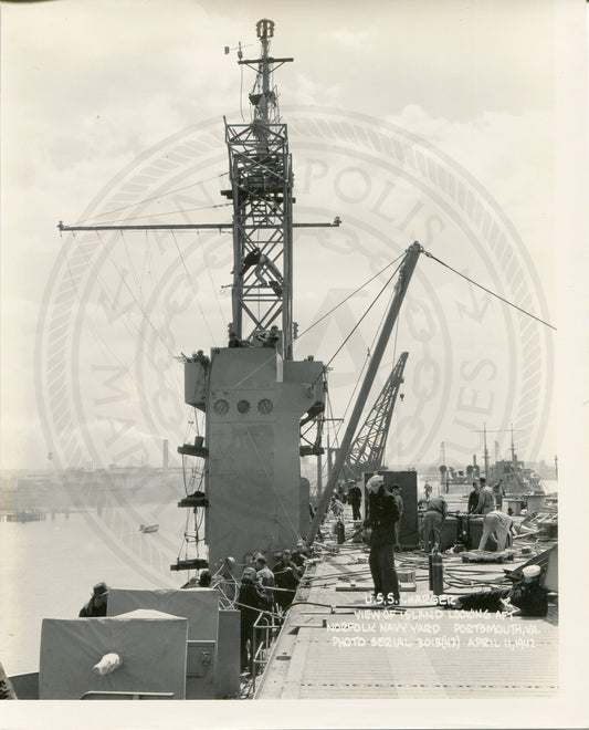 Official Navy Photo of WWII era USS Charger (CVE-30) Aircraft Carrier