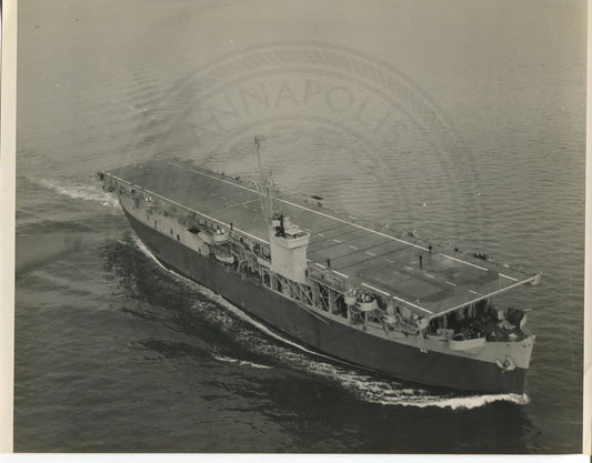 Official Navy Photo of WWII era USS Charger (CVE-30) Aircraft Carrier