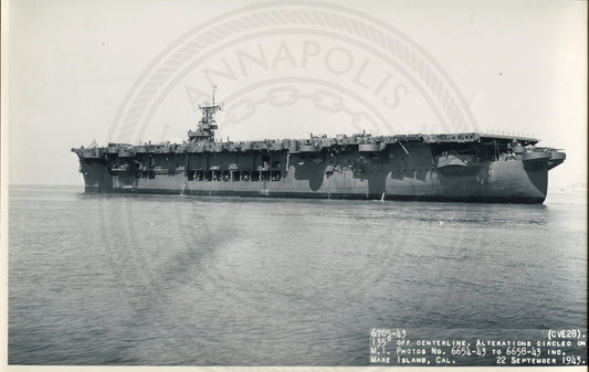 Official Navy Photo of WWII era USS Sangamon (CVE-26) Aircraft Carrier