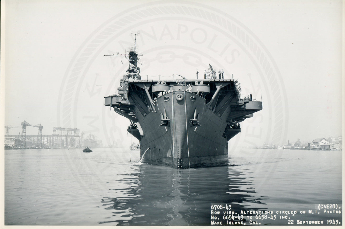 Official Navy Photo of WWII era USS Sangamon (CVE-26) Aircraft Carrier