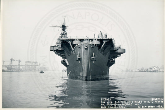 Official Navy Photo of WWII era USS Chenango (CVE-29) Aircraft Carrier