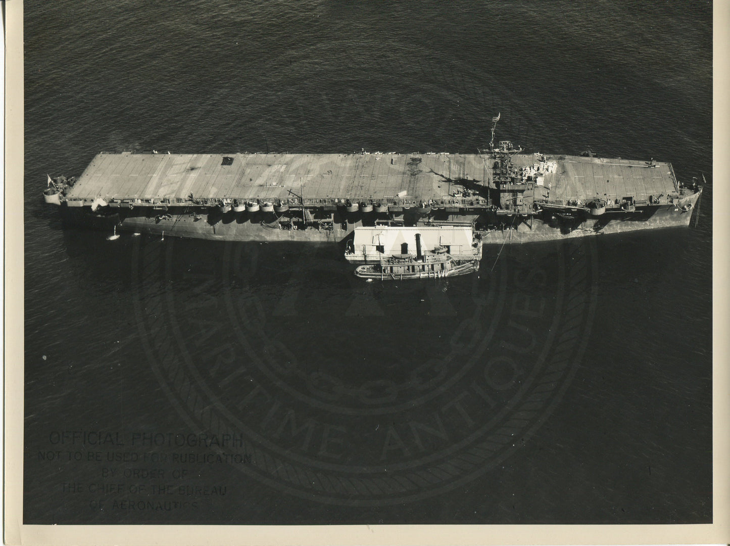 Official Navy Photo of WWII era USS Chenango (CVE-29) Aircraft Carrier