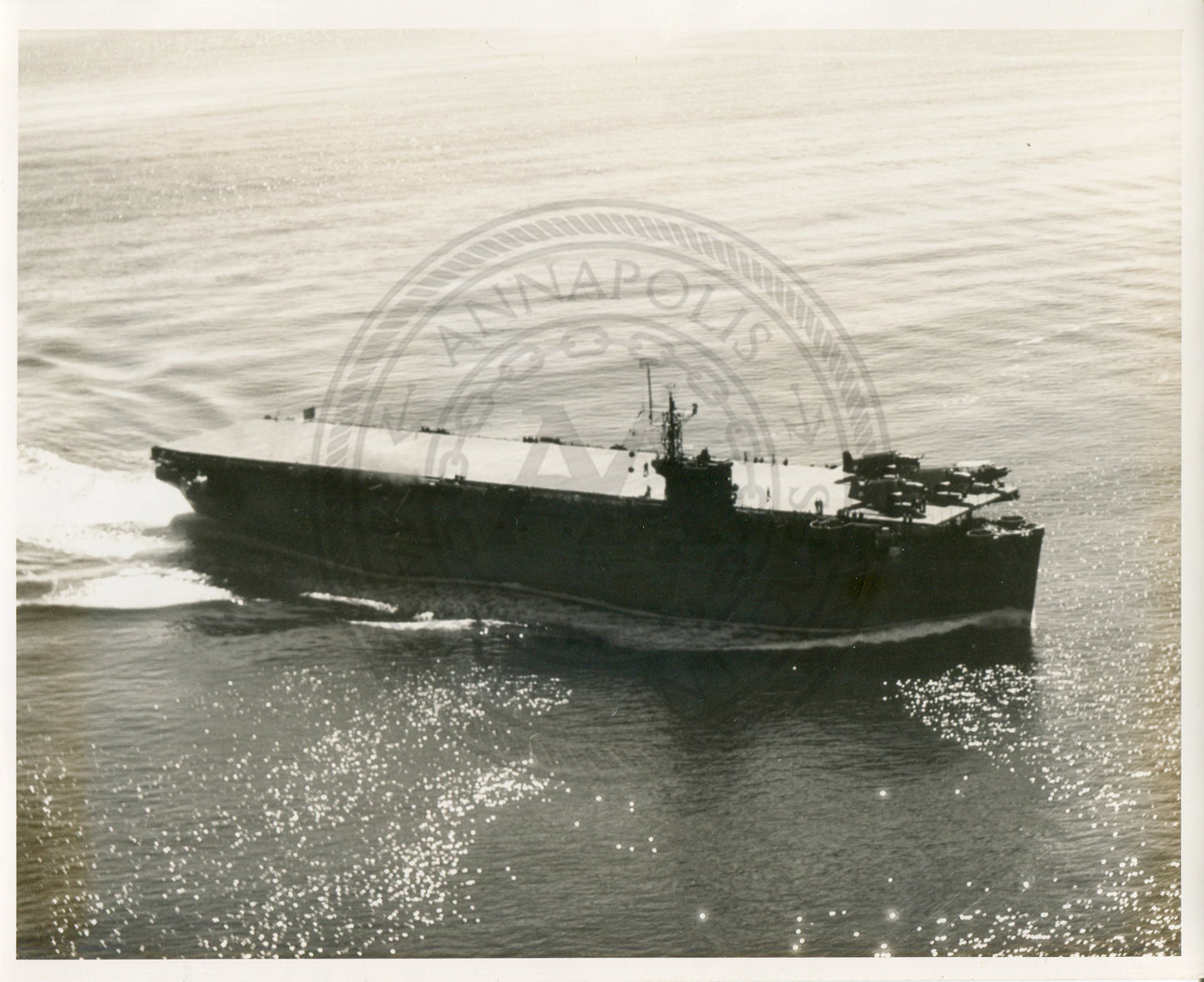 Official Navy Photo of WWII era USS Copahee (CVE-12) Aircraft Carrier