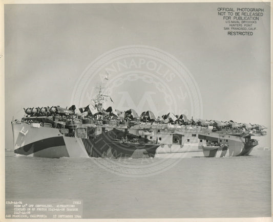 Official Navy Photo of WWII era USS Copahee (CVE-12) Aircraft Carrier
