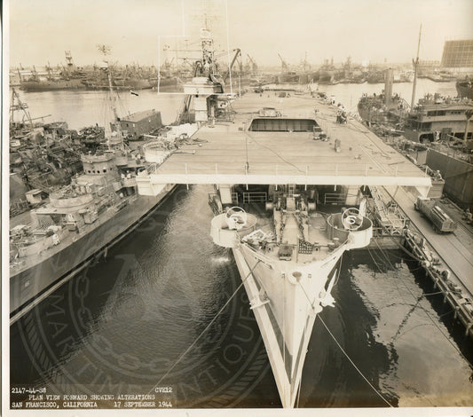 Official Navy Photo of WWII era USS Copahee (CVE-12) Aircraft Carrier