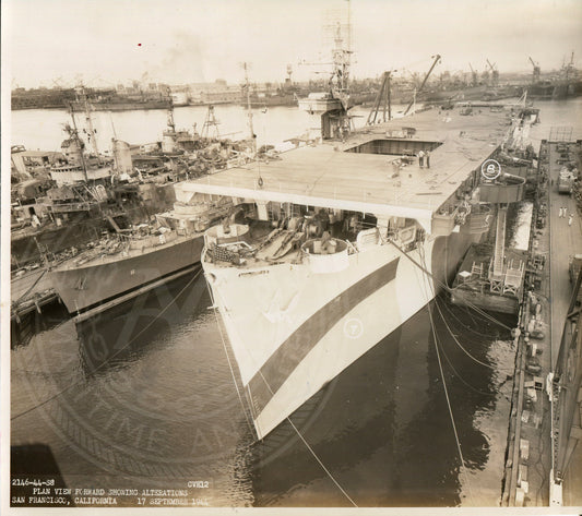 Official Navy Photo of WWII era USS Copahee (CVE-12) Aircraft Carrier