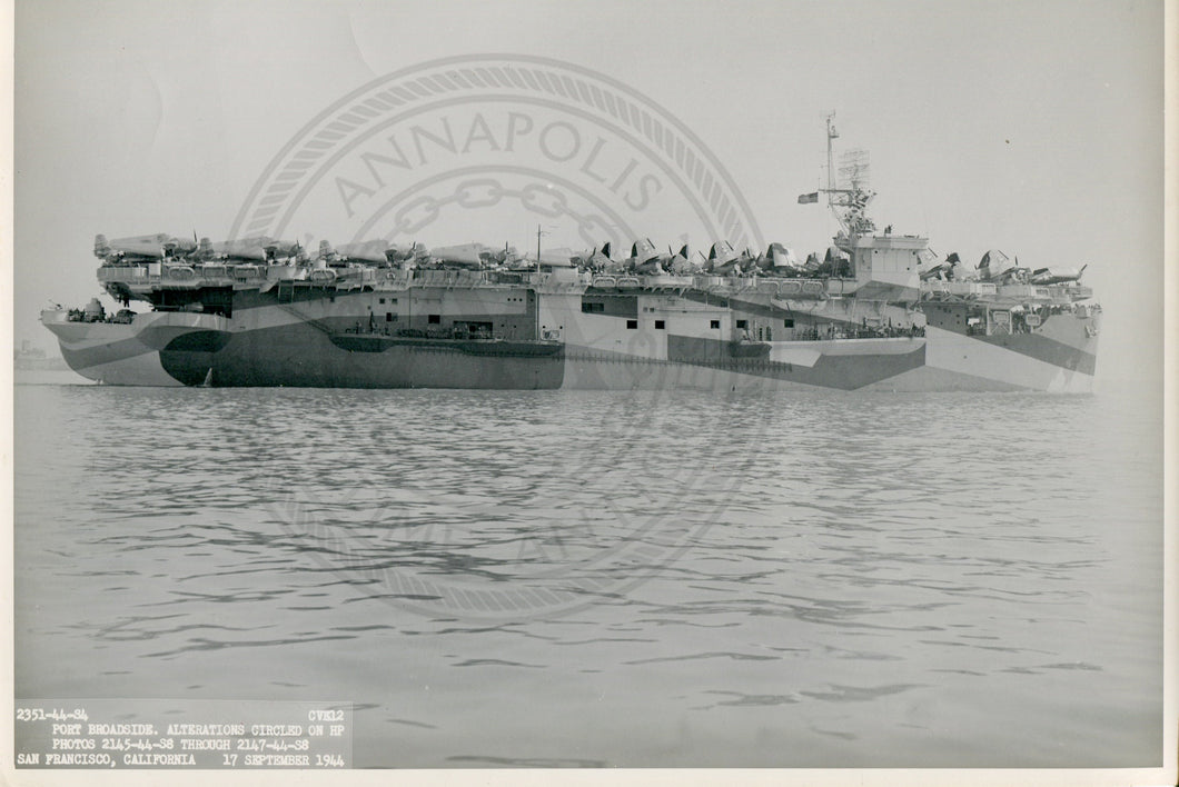 Official Navy Photo of WWII era USS Copahee (CVE-12) Aircraft Carrier