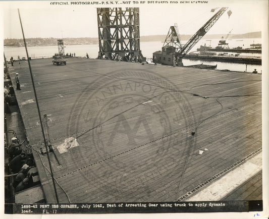 Official Navy Photo of WWII era USS Copahee (CVE-12) Aircraft Carrier