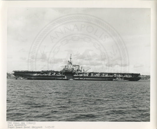 Official Navy Photo of WWII era USS Coral Sea (CV-43) Aircraft Carrier