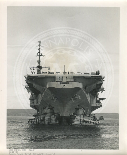 Official Navy Photo of WWII era USS Coral Sea (CV-43) Aircraft Carrier