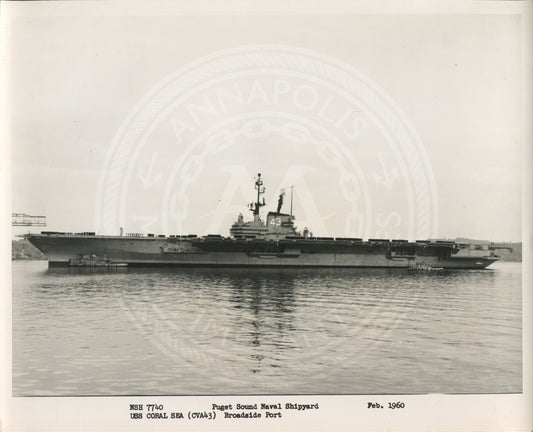 Official Navy Photo of WWII era USS Coral Sea (CV-43) Aircraft Carrier