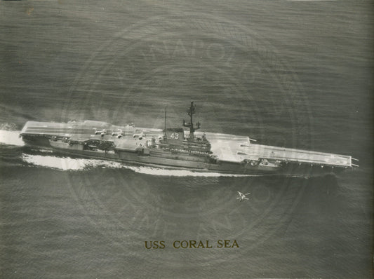 Official Navy Photo of WWII era USS Coral Sea (CV-43) Aircraft Carrier