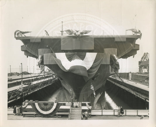 Official Navy Photo of WWII era USS Coral Sea (CV-43) Aircraft Carrier