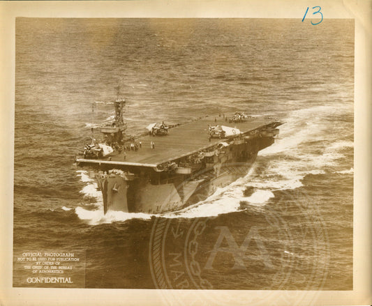 Official Navy Photo of WWII era USS CORE (CVE-13) Aircraft Carrier