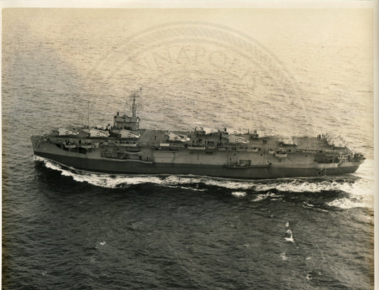 Official Navy Photo of WWII era USS Croatan (CVE-25) Aircraft Carrier