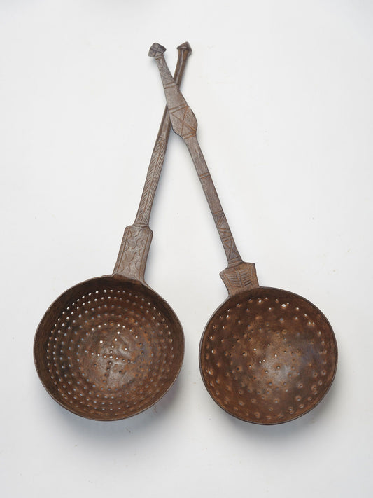 Handcrafted Indian Metal Straining Ladles