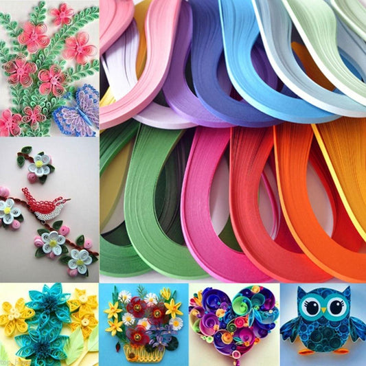 Origami - DIY 120 Strips/Set 5 MM 54 CM Paper Quilling Color Origami Paper Hand Craft Art Creation Craft Paper #259127