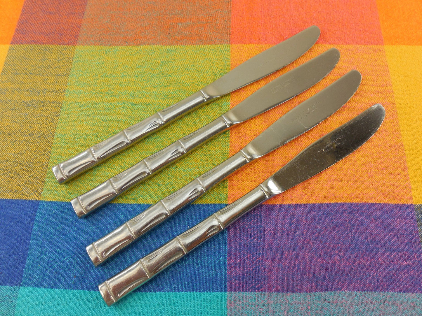 Reed & Barton Rebacraft ROYAL BAMBOO Flatware - 4 Dinner Knives - Stainless Steel